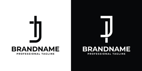 Fototapeta premium Letters JI and IJ Monogram Logo, suitable for any business with JI or IJ initials