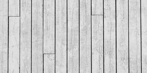 Naklejka premium Wood texture background. White painted wooden wall backdrop. Wood planks. Wood banner. Scratched wooden surface.