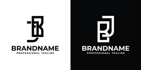Letters JB and BJ Monogram Logo, suitable for any business with JB or BJ initials