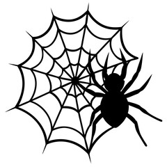 Obraz premium spider, web, halloween, insect, vector, illustration