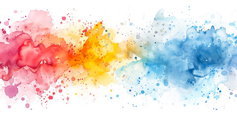 A vibrant splash of watercolor ink with bold, flowing colors blending seamlessly. The dynamic mix of hues creates an expressive and artistic effect, full of energy and movement.
