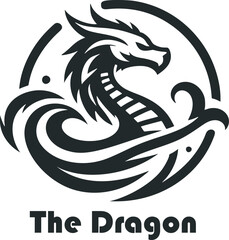 Fierce Dragon Emblem Logo Design