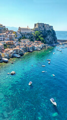 Aerial view of the medieval village of Scilla and Chianalea in Calabria