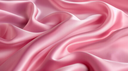 Obraz premium Smooth and shiny pink silk fabric with elegant folds.