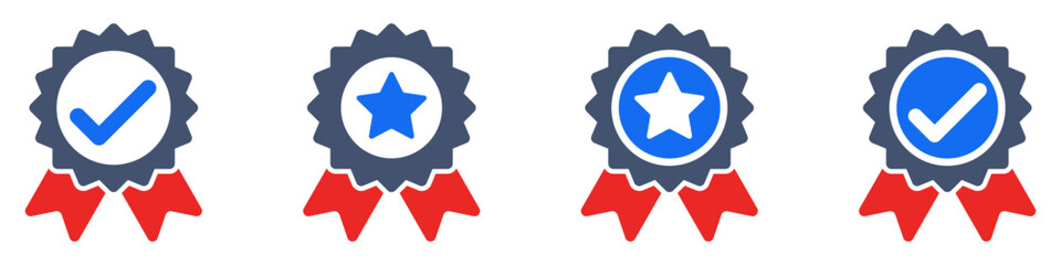 Award icon. Set of award ribbons representing achievement and success. Vector illustration
