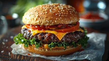 Juicy Cheeseburger with Toppings