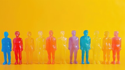 Plastic figures showcasing diversity and equality for anti racism and tolerance concept