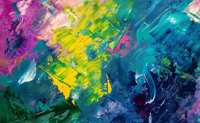 Fototapeta premium Abstract vibrant colorful painting with bold brush strokes.
