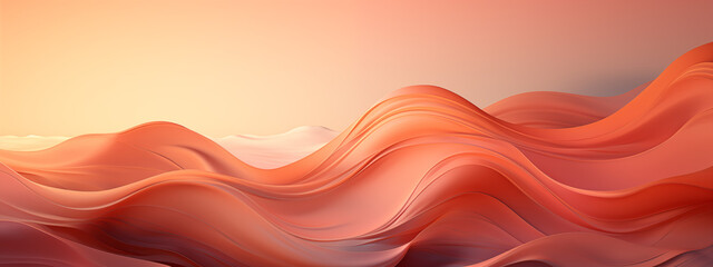 Obraz premium Warm Toned Abstract Waves with a Soft Horizon