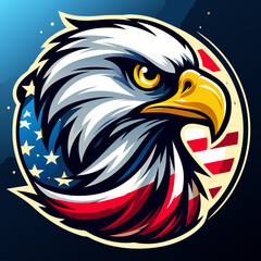 American bald eagle head logo , Eagle head , head eagle , bald eagle head , eagle logo , eagle mascot logo , eagle Usa flag vector design logo , head eagle logo , eagle wearing crown and sunglasses 