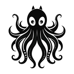 Octopus  Silhouette Vector Illustration