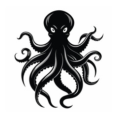 Octopus  Silhouette Vector Illustration