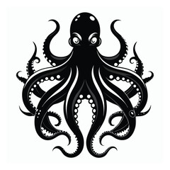 Octopus  Silhouette Vector Illustration