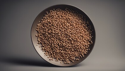 Front view brown buckwheat inside plate on dark background