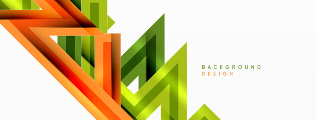 Line zig zag dynamic geometric abstract background. Colorful lines with shadow and light effects, various routes concept. Vector Illustration For Wallpaper, Banner, Background, Card