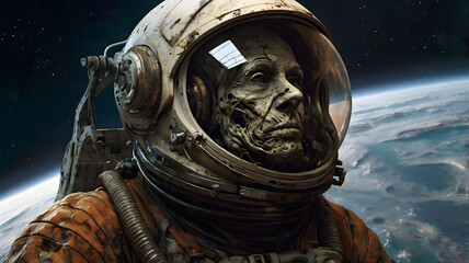 astronaut spaceship in space