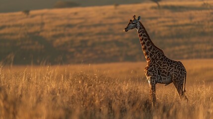 Obraz premium Giraffe in the golden savanna