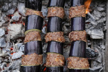 Eggplant kebab to barbecue