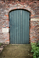 Old Green Garden Door-Walled Garden