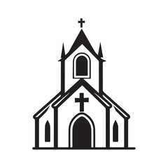 Church icon vector on white background