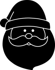Santa Claus head silhouette isolated vector.
Cute Santa Claus face silhouette svg.
Santa Claus Avatar silhouette vector.