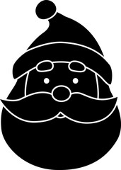 Santa Claus head silhouette isolated vector.
Cute Santa Claus face silhouette svg.
Santa Claus Avatar silhouette vector.