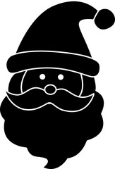 Santa Claus head silhouette isolated vector.
Cute Santa Claus face silhouette svg.
Santa Claus Avatar silhouette vector.