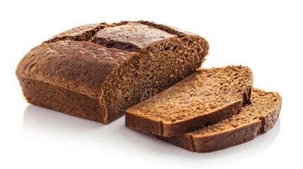 freshly baked bread isolated on white background