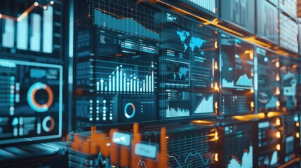 Data analytics dashboard showing logistics performance metrics.