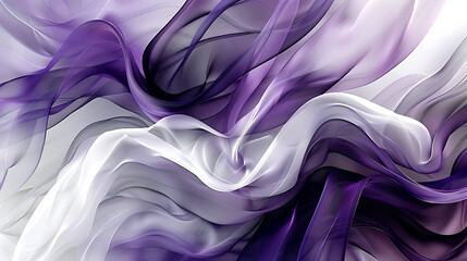 Obraz premium an abstract design with flowing lines and curves in shades of purple, white, and gray. It evokes a sense of fluidity and movement, resembling silky textures