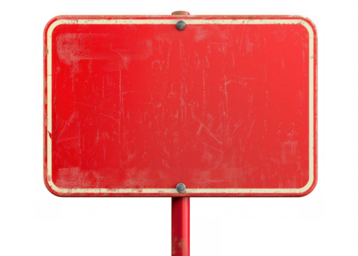Blank Road Sign with Red Border