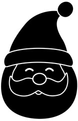 Santa Claus head silhouette isolated vector.
Cute Santa Claus face silhouette svg.
Santa Claus Avatar silhouette vector.