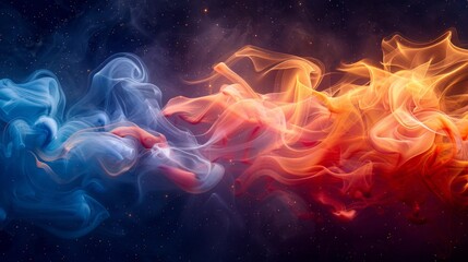 Colorful smoke in space - generative ai