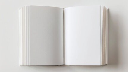 Blank pages in a white book