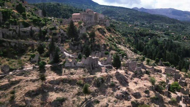 Mystras in the Peloponnese Pantansa Monastery in the middle city of ancient Mystras, Greece