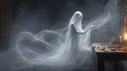 Spirit and Laptop, witch and pc