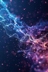 Obraz premium Abstract glowing orb with colorful lights and bokeh, representing technology and connection.