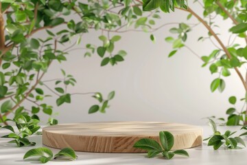 Wooden Platform Surrounded by Green Foliage
