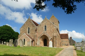 St.Lawrence Church, Jersey, U.K. Local public parish building in the Summer.