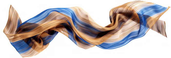 2 Blue and Brown Striped Fabric