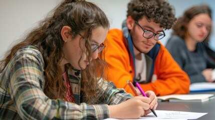Students participating in a creative writing workshop