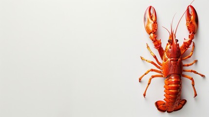 Copy space with white background featuring crayfish