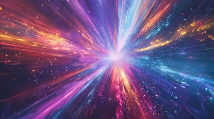 Fototapeta premium an abstract artwork inspired by the Northern Lights, featuring ethereal, neon-hued streaks across the sky.