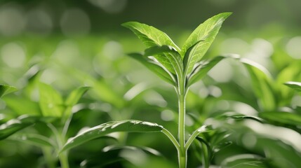 Fototapeta premium Macro shot of eco-conscious agricultural techniques, rich details, organic crops, green farming, zero pesticides, high resolution, focus cover all object, deep dept of field