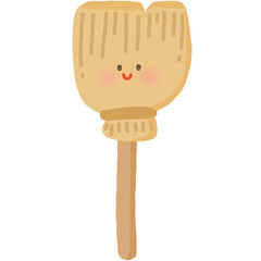 cute broom cartoon