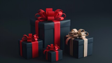 Obraz premium Christmas Gift boxes isolated.