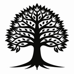 Obraz premium Cedar tree vector logo illustration