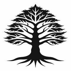 Cedar tree vector logo illustration