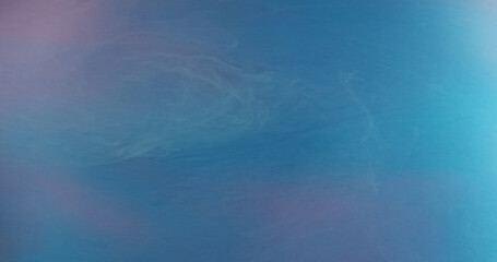 Color mist texture. Ink water wave. Defocused neon blue pink gradient paint mix flow smoke cloud abstract art background with free space.