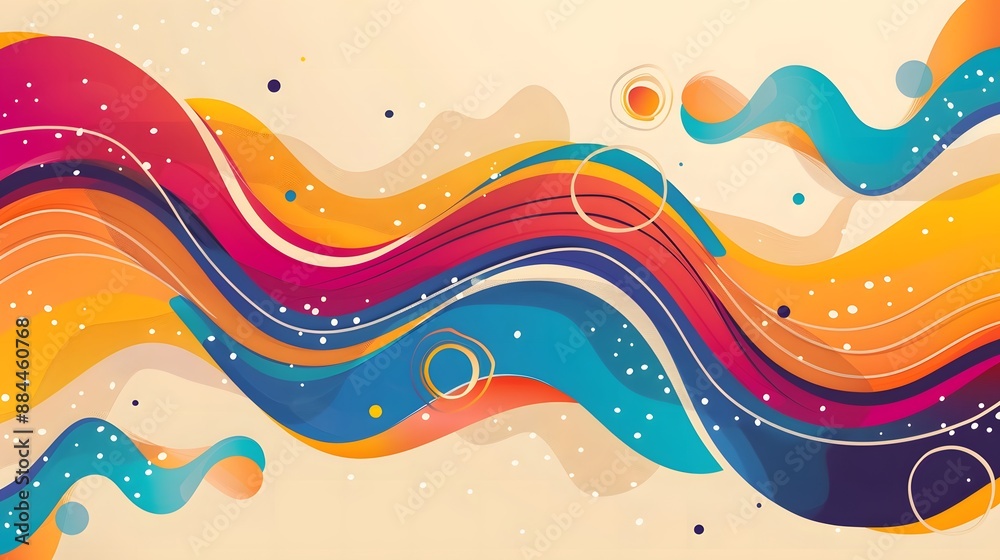 Poster Abstract background with colorful waves and shapes